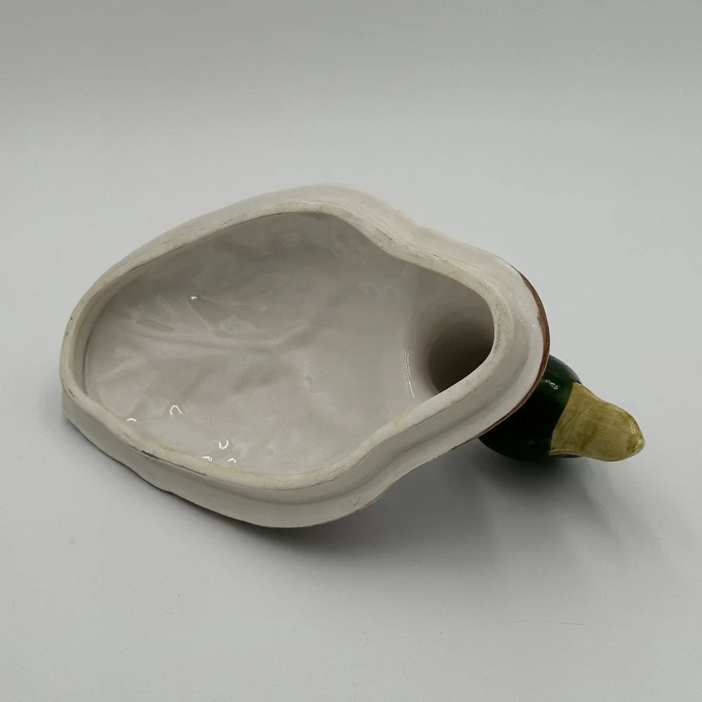 Vintage Handpainted Otagiri Mallard Duck Covered Serving Dish 12" - Picture 9 of 9
